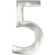 4" Satin Nickel Metal Door Numbers - #5