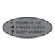 Essential Oval 3-Line Directional Sign - 11.75"W x 5"H