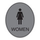 Essential Oval Engraved Women's Restroom with Border - 7.5"W x 9"H