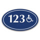 Oval Series 3" x 5" ADA Braille Room Number Sign with Symbol