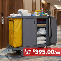 Deluxe Full-Size Housekeeping Cart with Doors