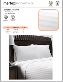 Martex Woven 2cm Stripe Top Sheets Specifications