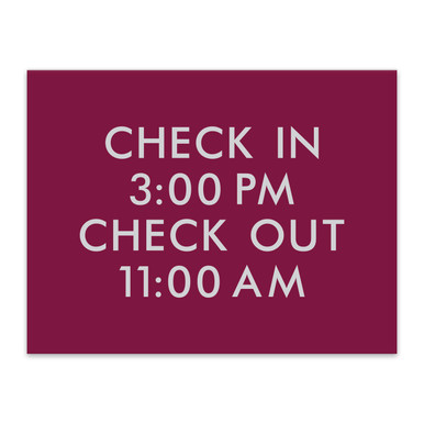 Essential ADA Braille Check In/Check Out Sign - 7.5
