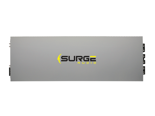 PS-10000.1 V2 monoblock car amplifier — top panel with Surge Audio logo