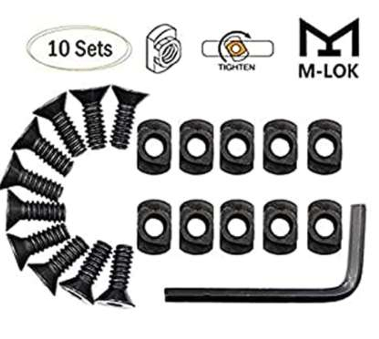 M-Lok Replacement Screws mlok Rail T Nut Dark Night Outdoors DNMLOK10 7.99