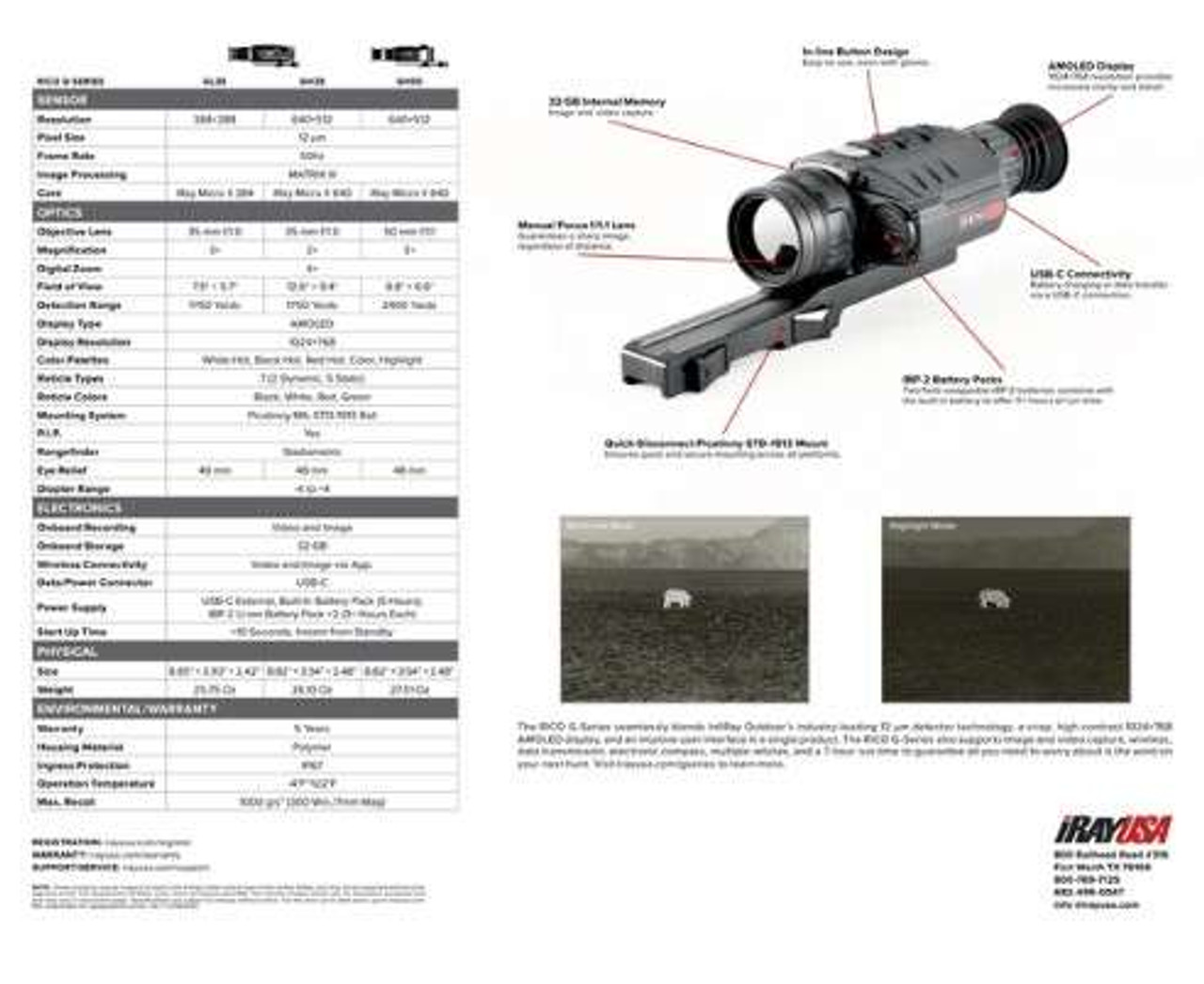 RICO G 384 3X 35mm Thermal Weapon Sight InfiRay Outdoor IRAY-GL35 $2999
