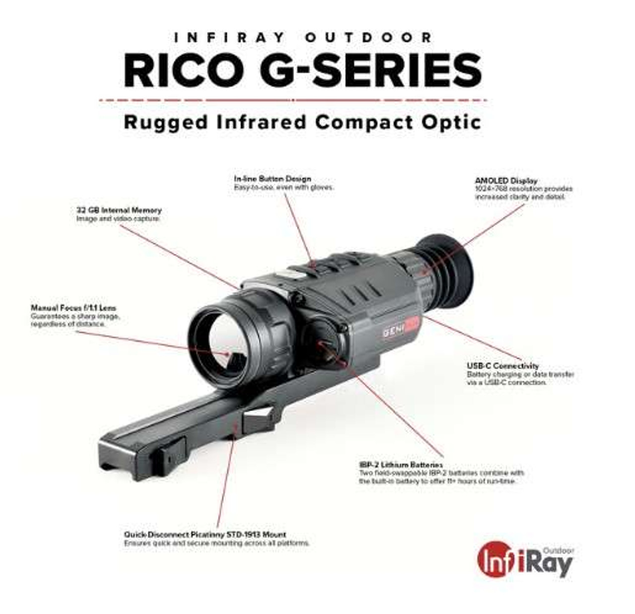 RICO G 384 3X 35mm Thermal Weapon Sight InfiRay Outdoor IRAY-GL35 $2999