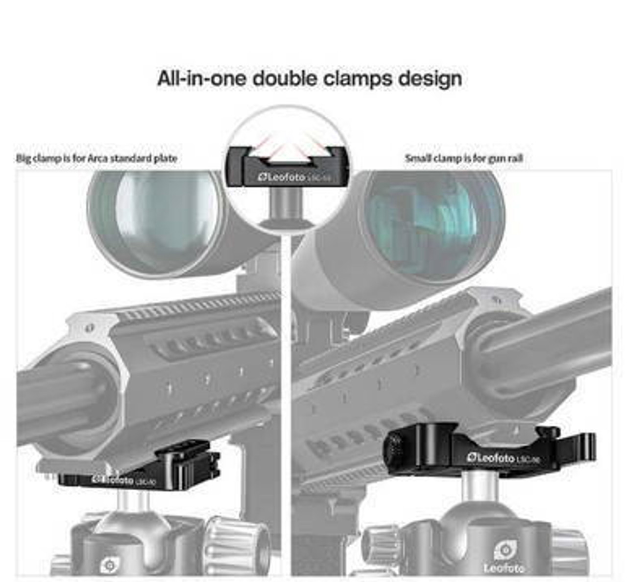 Leofoto LSC-50 Lever-Release Hybrid Clamp (Bolt-On Style) Dark Night Outdoors LSC-50 65
