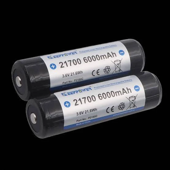 KeepPower 21700 6000mah 3.7v Batteries (pair) | Dark Night Outdoors | LPR L6R