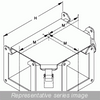 1485Btn N12 Wireway, Tee Fitting, Top Open - Fits 2.5 x 2.5 - Steel/Gray