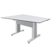 Forum 3 Person Angle Table, 30" Seated Height, Light Finish