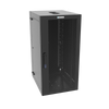25U WMCM Black Mesh  Door Wall Mount with SEAL Electronic, Fan and Cable Bar