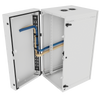 25U WMCM White Mesh Door Wall Mount with SEAL Electronic, Fan and Cable Bar