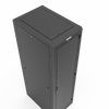44U 24W  36D Black E Cabinet with Plexi Front / Solid Rear and M6 Mounting