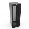 44U 29W 36D Black E Cabinet with Mesh Doors  and #10-32 Mounting