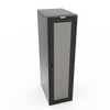 37U 24W  36D Black E Series Cabinet - 10-32 Mounting, Plexi Front, Solid Rear Door