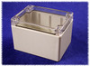 1554G2Gycl Ral7035 Grey Polycarb Plastic Watertight Enclosure, Clear Lid
