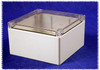 1554S2Gycl Ral7035 Grey Polycarb Plastic Watertight Enclosure, Clear Lid