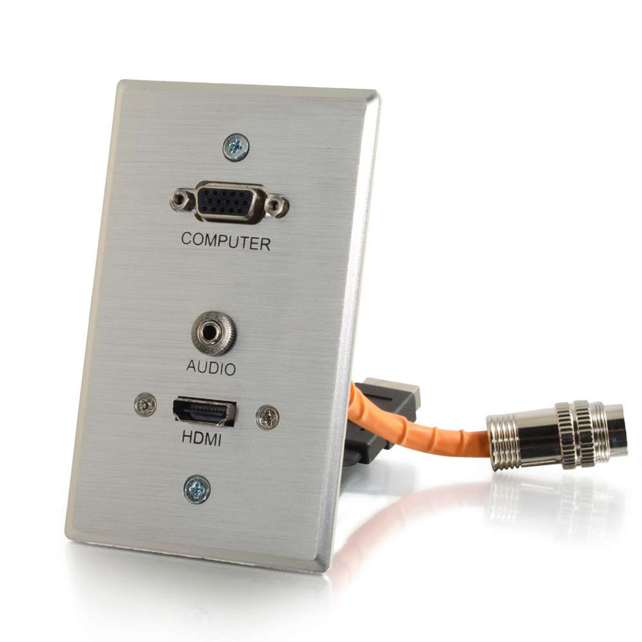 HDMI, VGA, 3.5mm Audio and USB Pass Through Single Gang Wall Plate