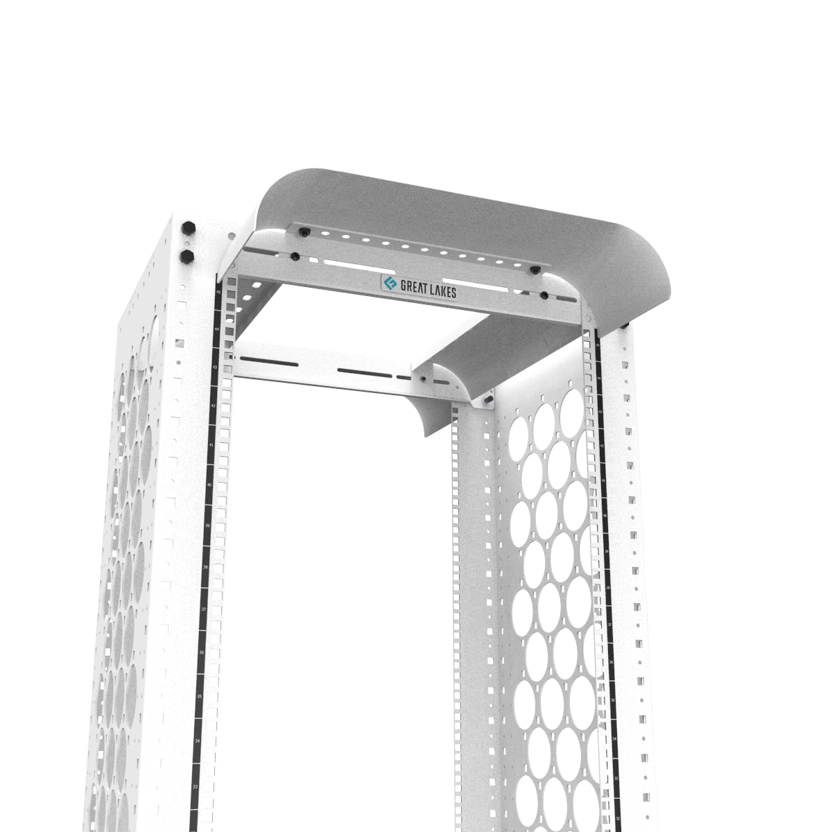 CMRX-45U16-W-SQM6 Open Frame 4 Post Rack | Great Lakes Case & Cabinet