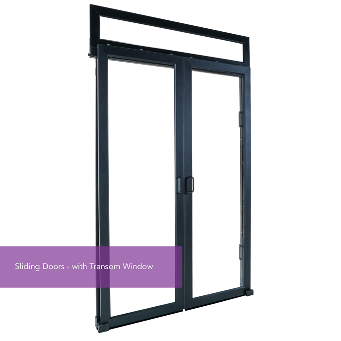 4' Sliding Doors Transom Window (Black) Rackmount Solutions