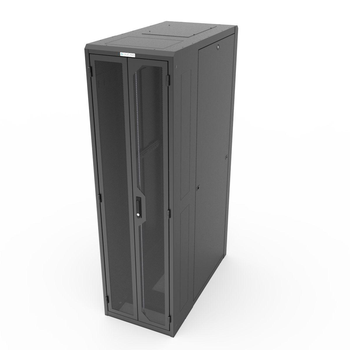 44U 24W 42D Black ES Cabinet with Mesh Front / Split Mesh Rear ...