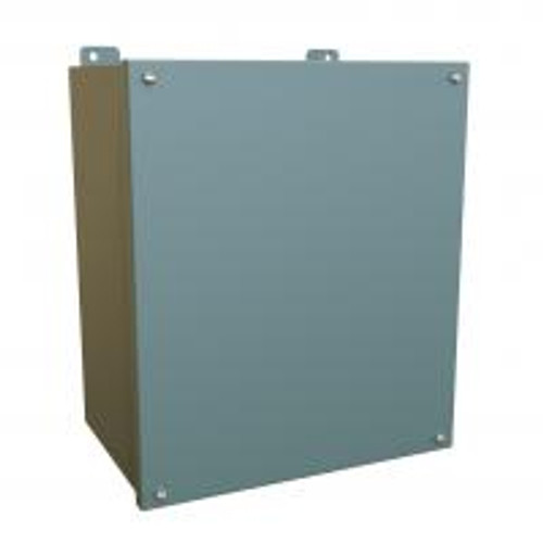 1414Scm8 N12 J Box, Screw Cover w/Panel - 14 x 12 x 8 - Steel/Gray