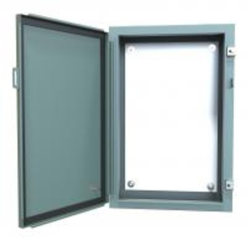 1418H6 N12 Wallmount Encl w/Panel - 24 x 16 x 6 - Steel/Gray