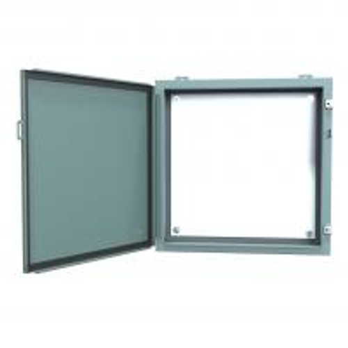 1418J6 N12 Wallmount Encl w/Panel - 24 x 24 x 6 - Steel/Gray
