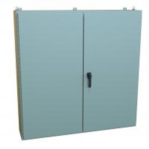 1422D12 N12 Dbl Door Wallmount Encl w/Panel - 60 x 60 x 12 - Steel/Gray