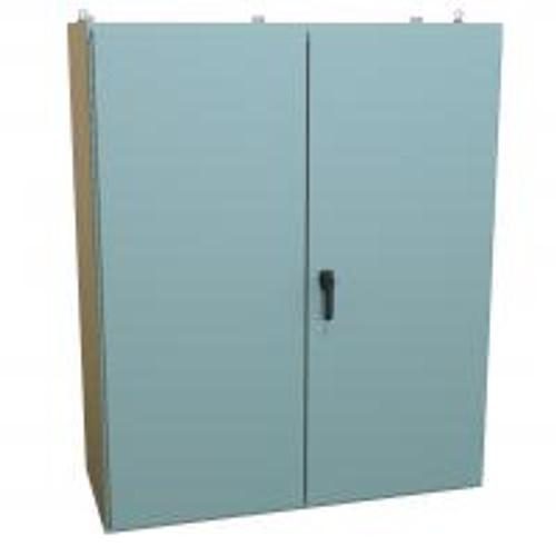 1422E24 N12 Dbl Door Wallmount Encl w/Panel - 72 x 60 x 24 - Steel/Gray