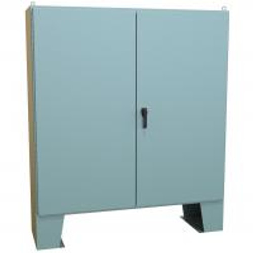 1422F20F N12 Dbl Door Floormount Encl w/Panel - 72 x 72 x 20 - Steel/Gray