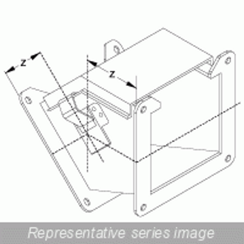 1485C4Q N12 Wireway, 45 Elbow, Outside Open - Fits 4 x 4 - Steel/Gray