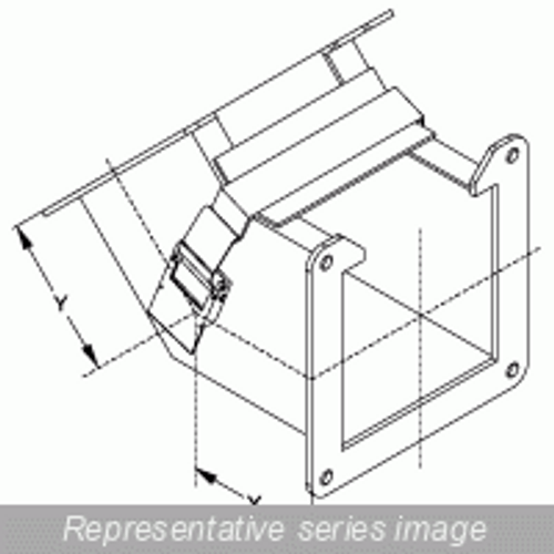 1485D4P N12 Wireway, 45 Elbow, Inside Open - Fits 6 x 6 - Steel/Gray