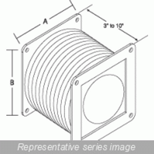 1485Dff N12 Wireway, Flexible Fitting - Fits 6 x 6 - Steel/Gray