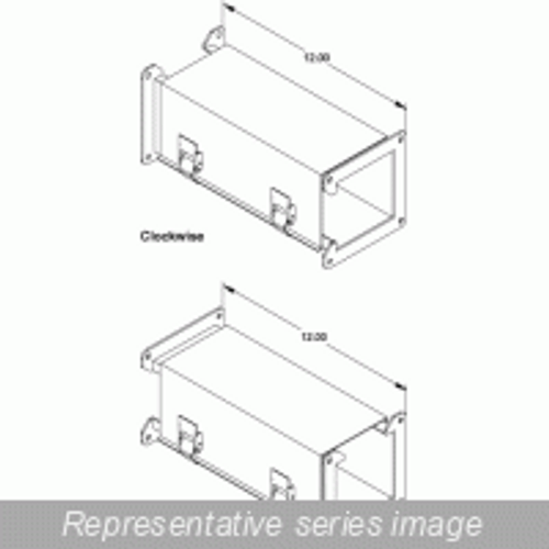 1485Dz12 N12 Wireway, 12" Transposition, Cw - Fits 6 x 6 - Steel/Gray