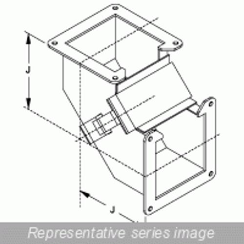 1485E9P N12 Wireway, 90 Elbow, Inside Open - Fits 8 x 8 - Steel/Gray