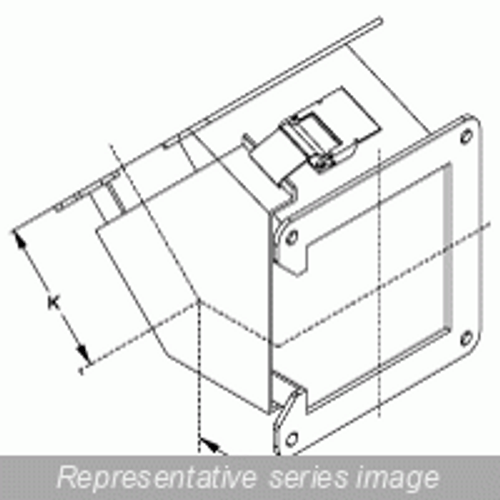 1485F4N N12 Wireway, 45 Elbow, Top Open - Fits 12 x 6 - Steel/Gray