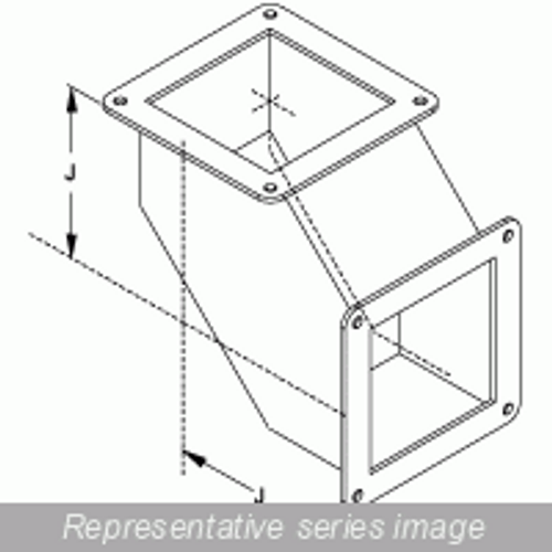 1487D9Pss N4X Wireway, 90 Elbow - Fits 6 x 6 - 304Ss