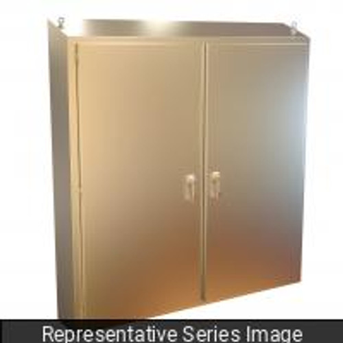 2Stfs747518S16 N4X Slope Top 2 Door Freestanding Encl w/Panel - 74 x 75 x 18 - 316Ss