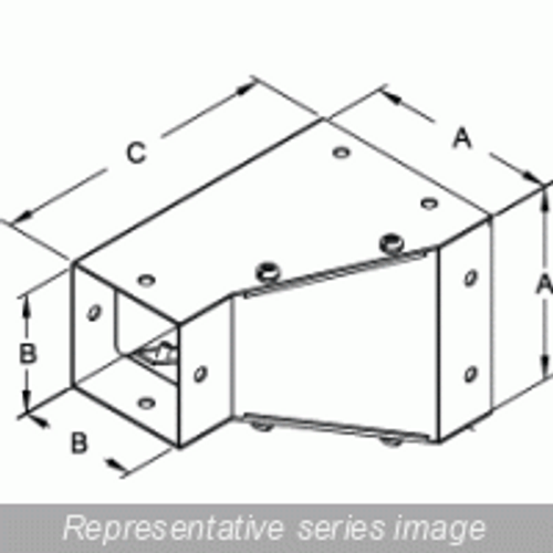 Cwcrd42 Corner Reducer - 4 x 4 To 2.5 x 2.5 - Steel/Gray