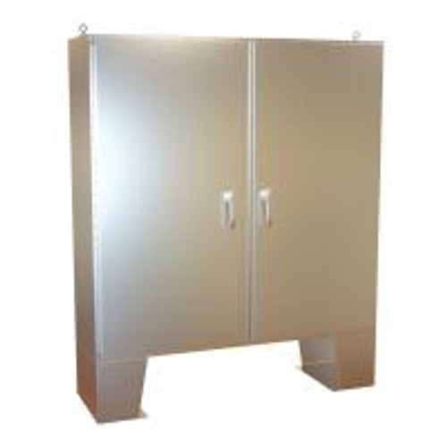 Hn4Fm606018Ss N4 3-Pt Dbl Door Floormount Encl w/Panel - 60 x 60 x 18 - 304Ss