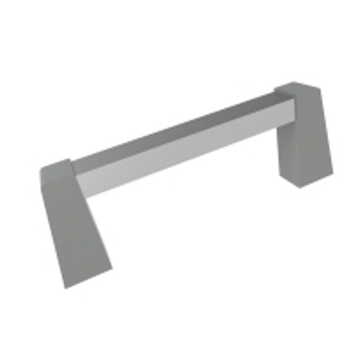 1427Sgc Handle - Extruded Aluminum. 4" Hole Centers. Clear Handle And Grey Posts.