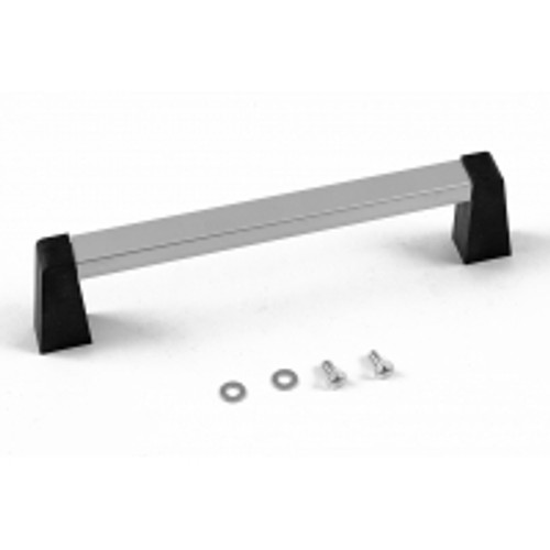 1427Wbc Handle - Extruded Aluminum. 6" Hole Centers. Clear Handle & Black Posts. 1427Wbc Handle - Extruded Aluminum. 6" Hole Centers. Clear Handle & Black Posts.