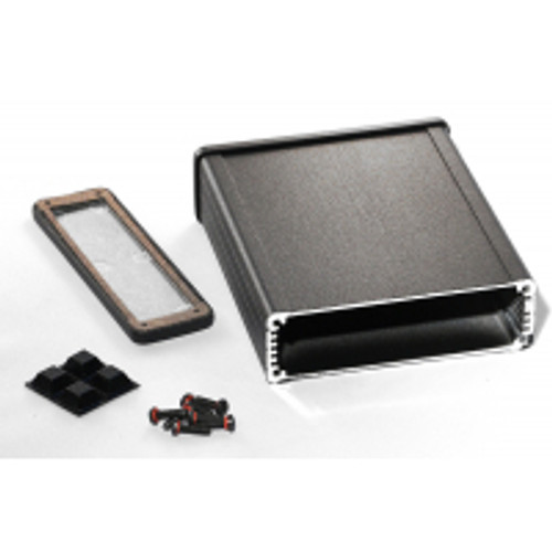 1457L1201Ebk Black Emi/Rfi Shielded Extruded Aluminum Enclosure 4.73x4.09x1.26