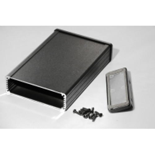 1457L1602Ebk Black Emi/Rfi Shielded Extruded Aluminum Enclosure Flanged Panels 6.30x4.09x1.26