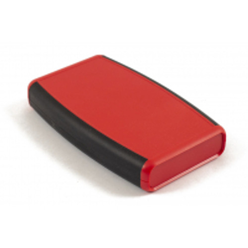 1553Drdbkbat Red Abs w/ Black Soft Side Hand Held Enclosure & Battery Door 5.80x3.50x0.98
