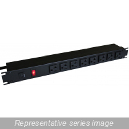 1589T8G1Bkrr 20A Rackmount, 8 Rec On Rear