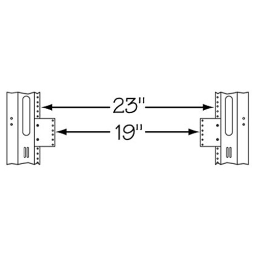 3 RU Rackrail Reducer, 23 to 19 Inches Wide