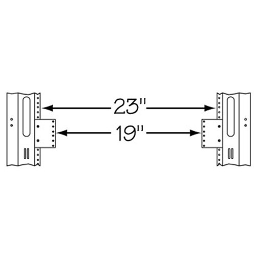 4 RU Rackrail Reducer, 23 to 19 Inches Wide